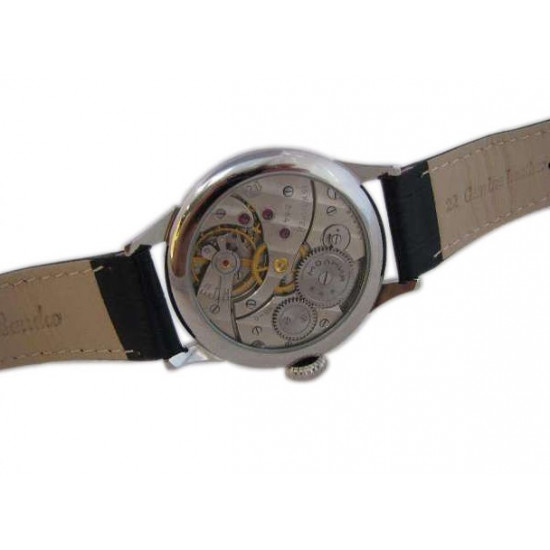 Russische weiße mechanische Armbanduhr Molniya mit transparentem Rücken