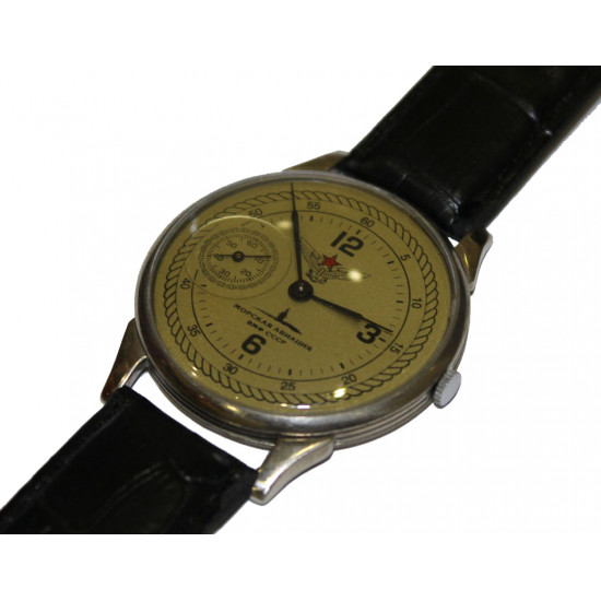 Reloj de pulsera Ruso soviético mecánico "MOLNIJA / Molnia" Naval Aviation