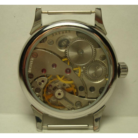 USSR   Avition Red Army Mechanical wristwatch Molnija with transparent back