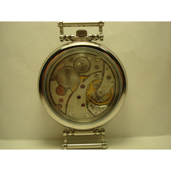 古いヴィンテージ腕時計Molnija、Molniya SOVIET / USSR、RUSSIA透明バック