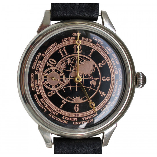 ヴィンテージ機械式ソビエト腕時計「MOLNIJA」 - ワールドタイム/レアロシア製腕時計Molnija