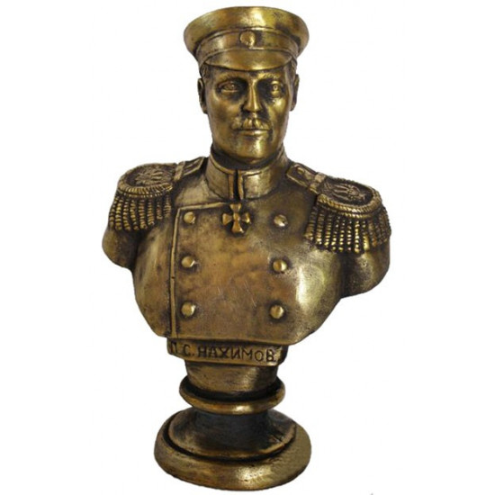 Buste de bronze soviétique d`amiral impérial russe nakhimov