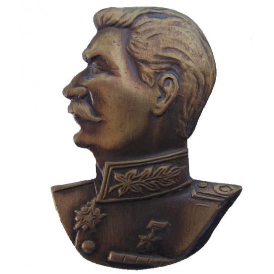 Insignia soviética con revolución stalin busto del latón de la urss