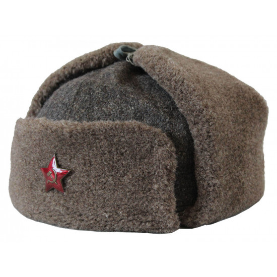 Vrai ushanka soviétique wwii de 100 % rkka chapeau d`hiver