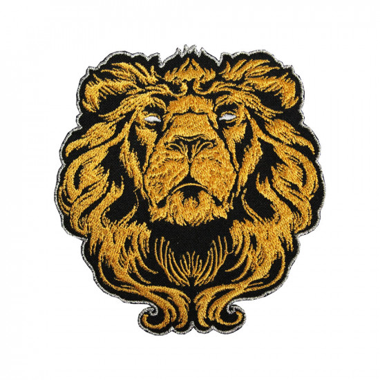 ​ Manchon brodé de tatouage d'animal de lion à coudre / thermocollant / patch velcro