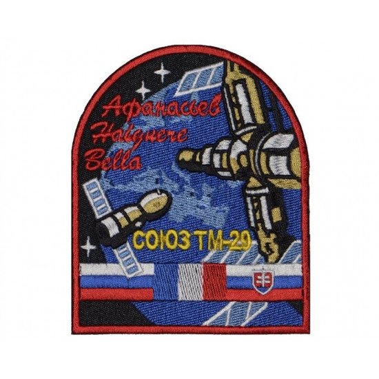 Sowjetische russische Space Sleeve Patch annähen handgemachte Sojus TM-34