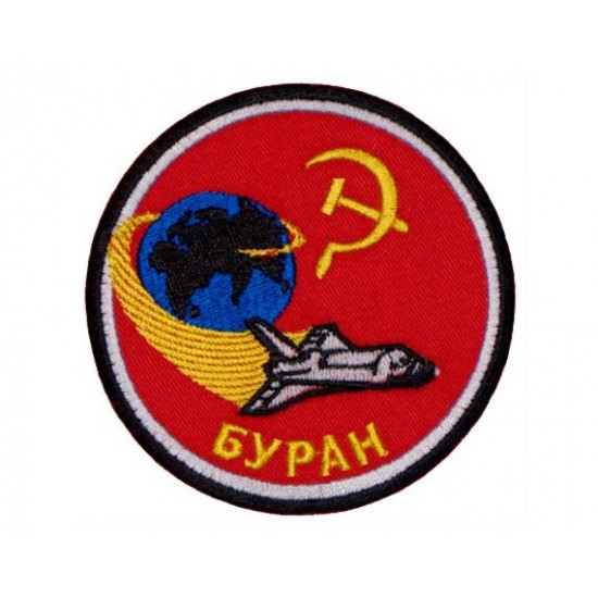 La nave del transbordador espacial soviético Buran parche cosido