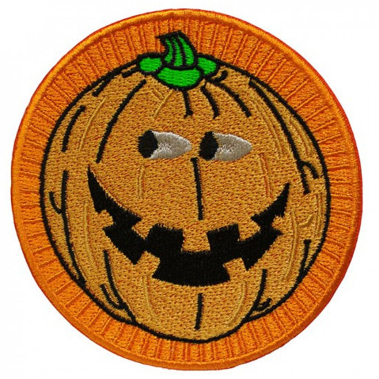 Halloween-Aufnäher mit Kürbis-Stickerei zum Aufnähen für Cosplay