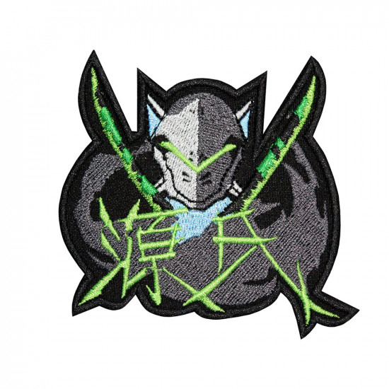 Overwatch Genji Champion Logo Manga bordado coser / planchar / parche de velcro