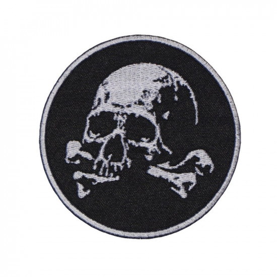 Flaggen-Schädel in einem Barett-Militärspiel Airsoft   Embroidered Sew-on Patch # 1