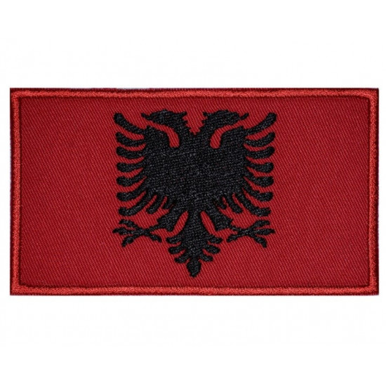 Albanie pays drapeau broderie Patch à coudre # 2