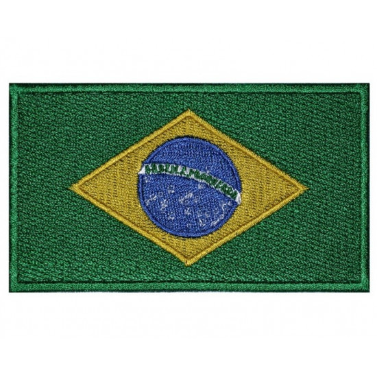 Brasilien-Flagge gesticktes Land-hochwertiger handgemachter Aufnäher # 2