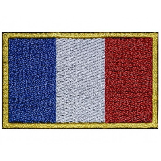 Parche hecho a mano cosido bordado de la bandera del país de Francia # 1