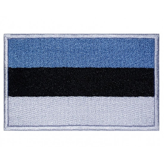 Parche cosido a mano bordado de la bandera de Estonia # 4