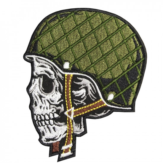 Crâne en casque de broderie des Forces spéciales de l'armée sur mesure / patch à coudre / Velcro