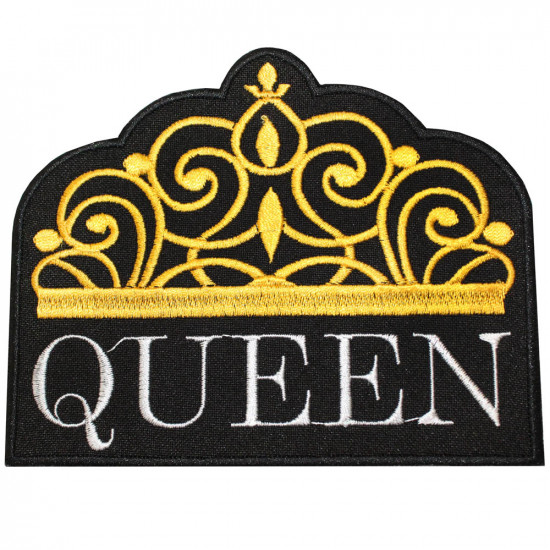Logo Queen Broderie Couronne Coudre / Thermocoller / Patch Velcro