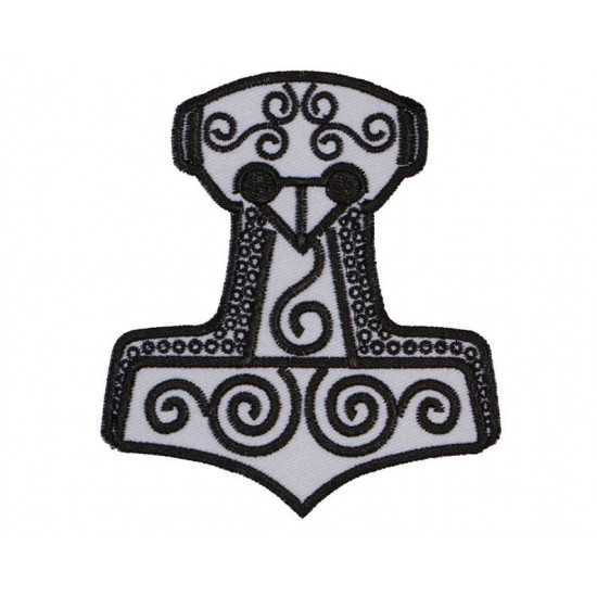 Mjolnir Thors Hammer gesticktes Schild zum Aufnähen, skandinavischer Aufnäher