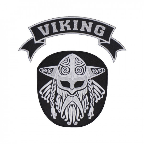 Adorno celta vikingo Tira cosida bordada a mano en blanco y negro