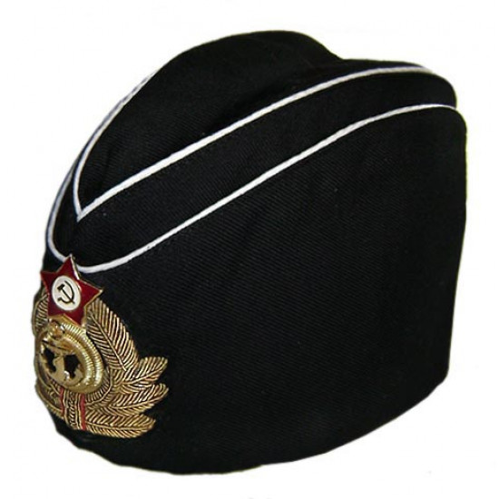 ソビエト駿足のロシアの海軍海軍大将夏の黒帽子pilotka