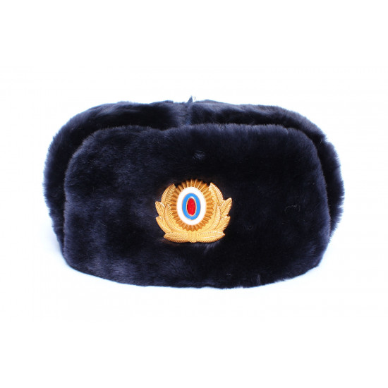 Vintage Winter Faux Fur Hat Soviet Army Design Ushanka Hat 