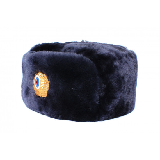 Sombrero de invierno de la policía rusa ushanka
