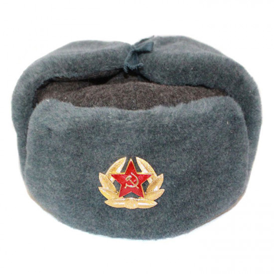 ビンテージロシアのushankaオリジナル共和国軍暖冬トラッパー帽子