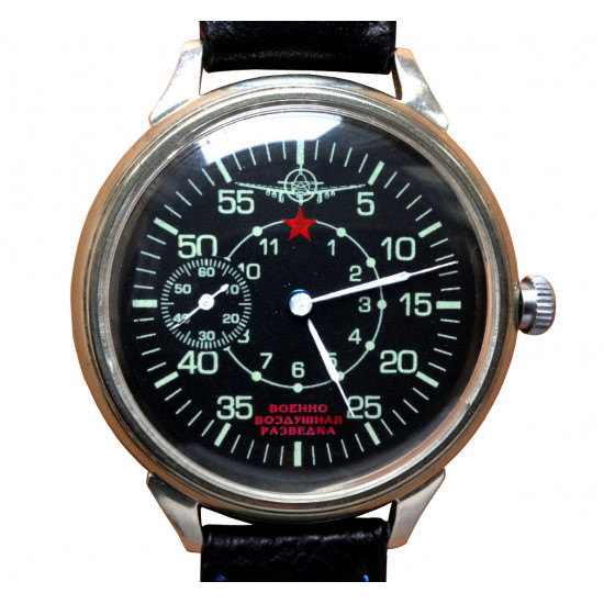 Montre bracelet mécanique russe Molniya / Molnija signé Military Air Reconnaissance