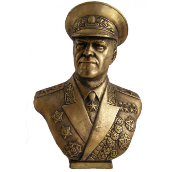 Russische große sowjetische Bronze-Büste von Marshall Zhukov