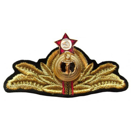 Naval admiral's embroidery hat badge