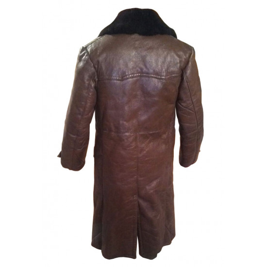 Manteau de peau de mouton brun russe militaire de pilotes polaires UE 50 (US40)