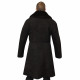 Manteau en daim noir manteau de cuir hiver armée soviétique