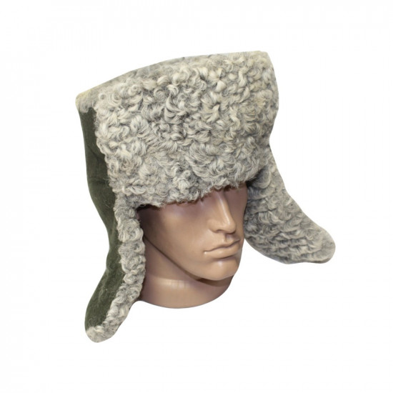 Chapeau de fourrure véritable gris soviétique Ushanka russe hiver chaud