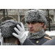 ソビエトグレーウシャンカロシアの暖かい冬の本物の毛皮の帽子