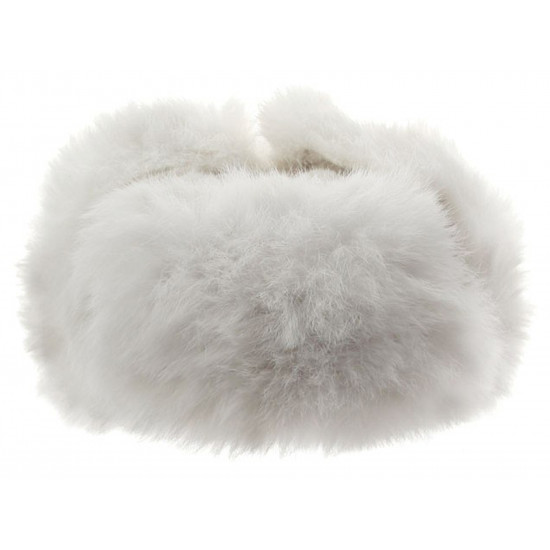 ロシアのウサギの毛皮ソビエト冬ふわふわの白いushanka帽子