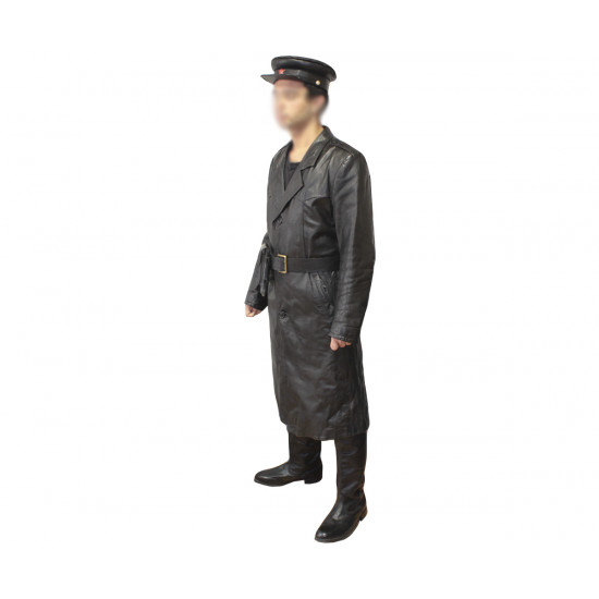 Armée soviétique / cuir militaire russe nkvd uniforme - manteau, chapeau, veste, pantalon, ceintures