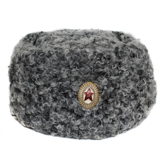 Alto rango oficiales rusos / soviéticos militares gris karakul sombrero Papakha