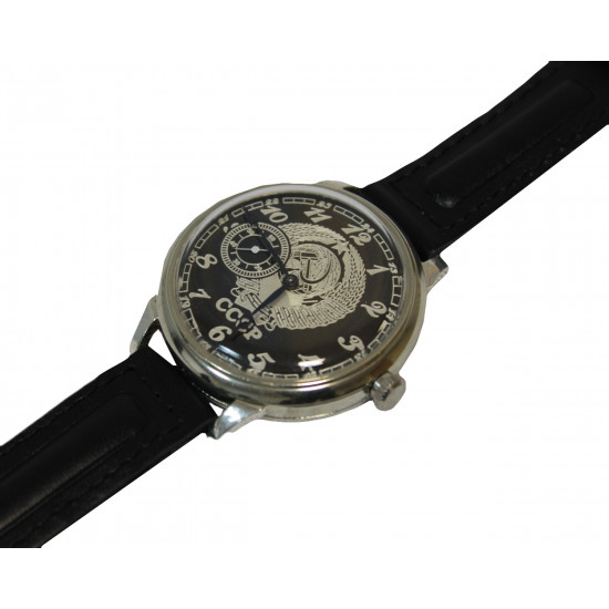 Montre-bracelet mécanique soviétique "MOLNIJA" - Bras de l'URSS / Rare montre-bracelet russe Molnia