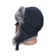 Orejeras sombrero de invierno ushanka con piel de conejo gris
