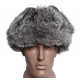 耳フラップウィッシュウサハ帽子、灰色のウサギの毛皮
