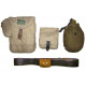 Soviet Union soldier kit: belt + flask + 2 carry bags