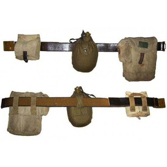 Kit del soldado del ejército ruso: cinturón + frasco + 2 bolsas de transporte