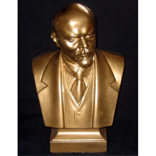 Goldene Büste des russischen kommunistischen Revolutionärs Wladimir Iljitsch Uljanow (alias Lenin)