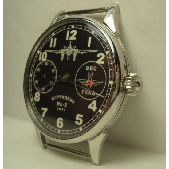 Reloj de pulsera mecánico ruso Molnija transparente Air Force Red Army PKKA