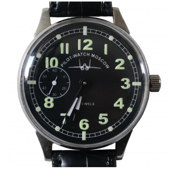 Rare reloj de pulsera mecánico soviético "MOLNIJA" Reloj piloto de Moscú
